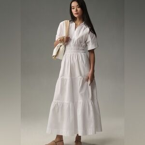 Anthropologie The Somerset Maxi Shirt Dress Medium White